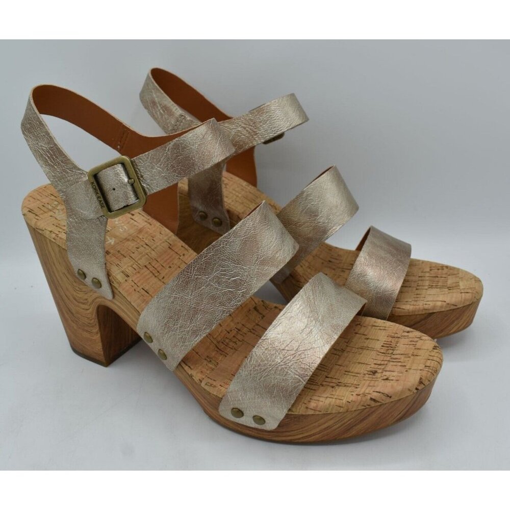 Kork Ease Womens Size 11 Della Sling Back Light‎ Metallic Gold Platform Sandals - Picture 3 of 9
